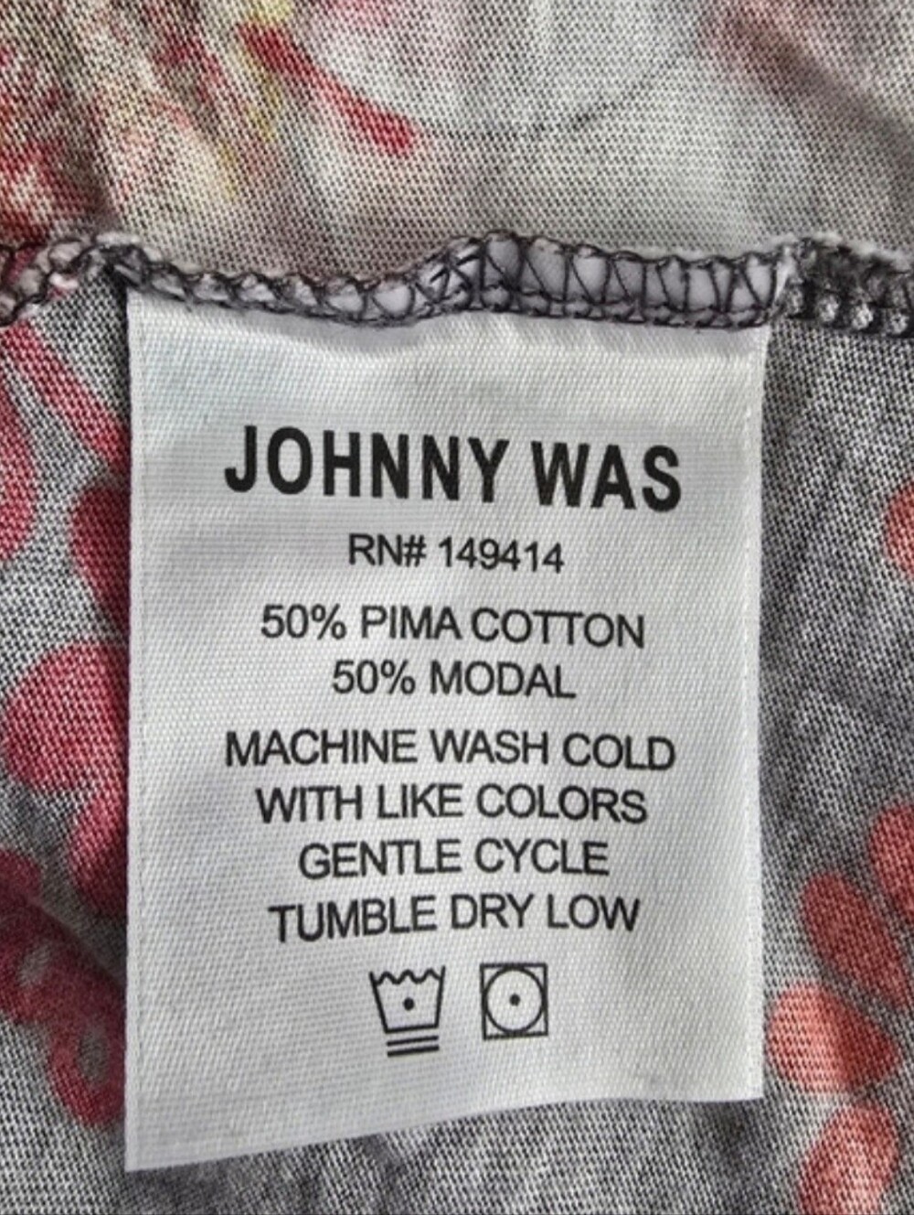 Johnny Was Pima Cotton Modal Floral Russian Doll Nightgown / Sleep Shirt - Picture 5 of 5
